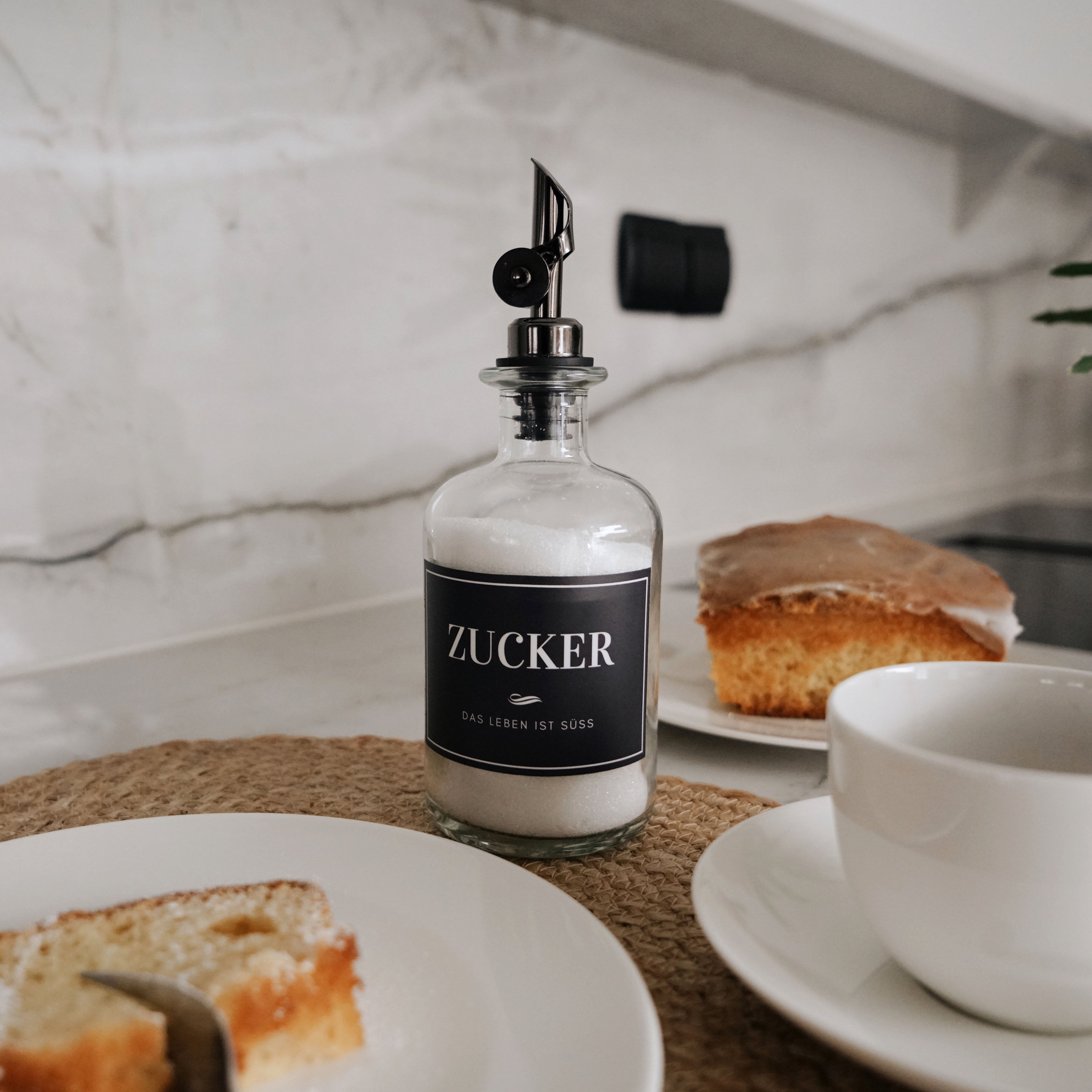 Edelstahl-Streuaufsatz – Perfekte Dosierung für Zucker, Süßstoff & mehr - Koffs Design