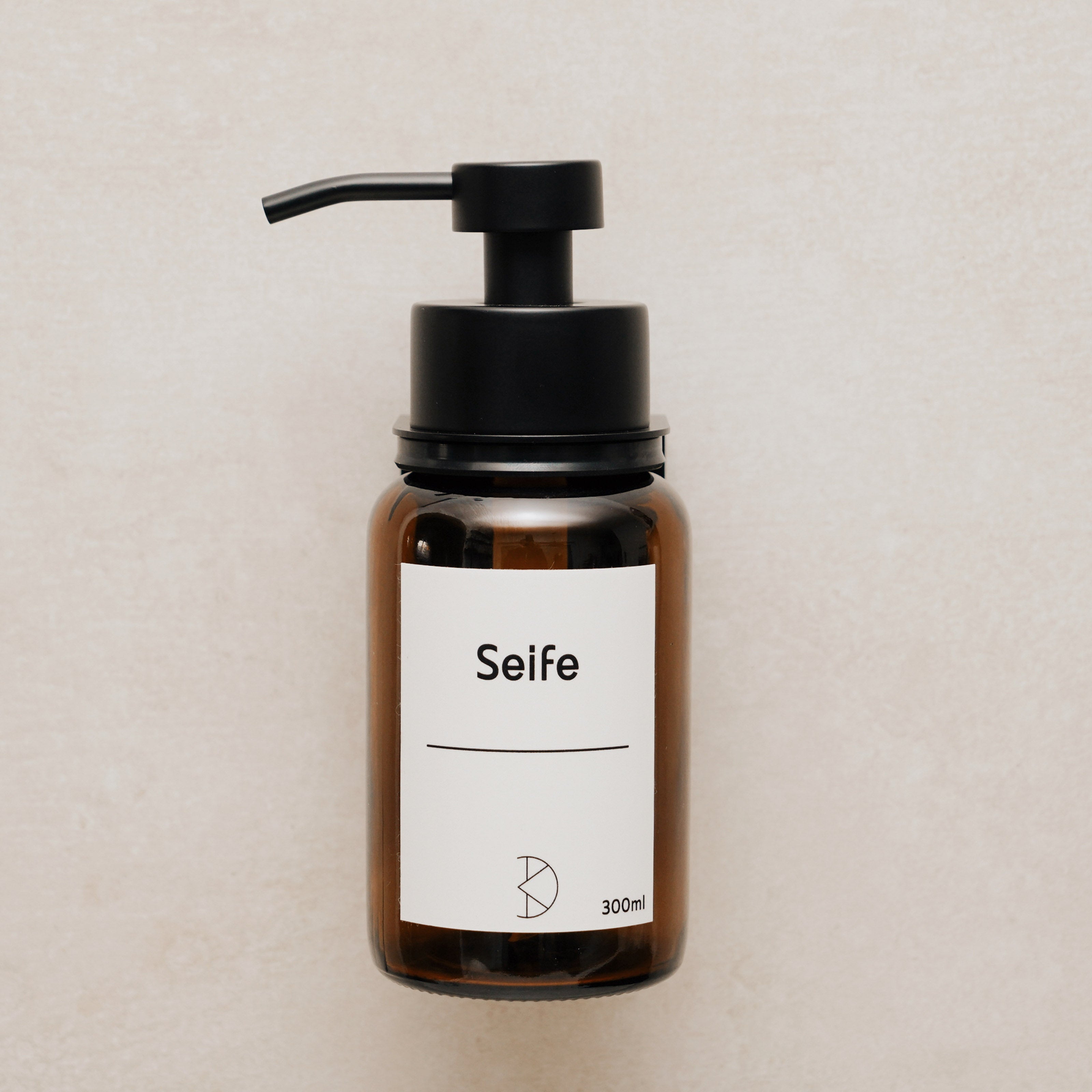 Premium Seifenspender Wandhalterung | 300ml Braunglas & Edelstahl | Ohne Bohren