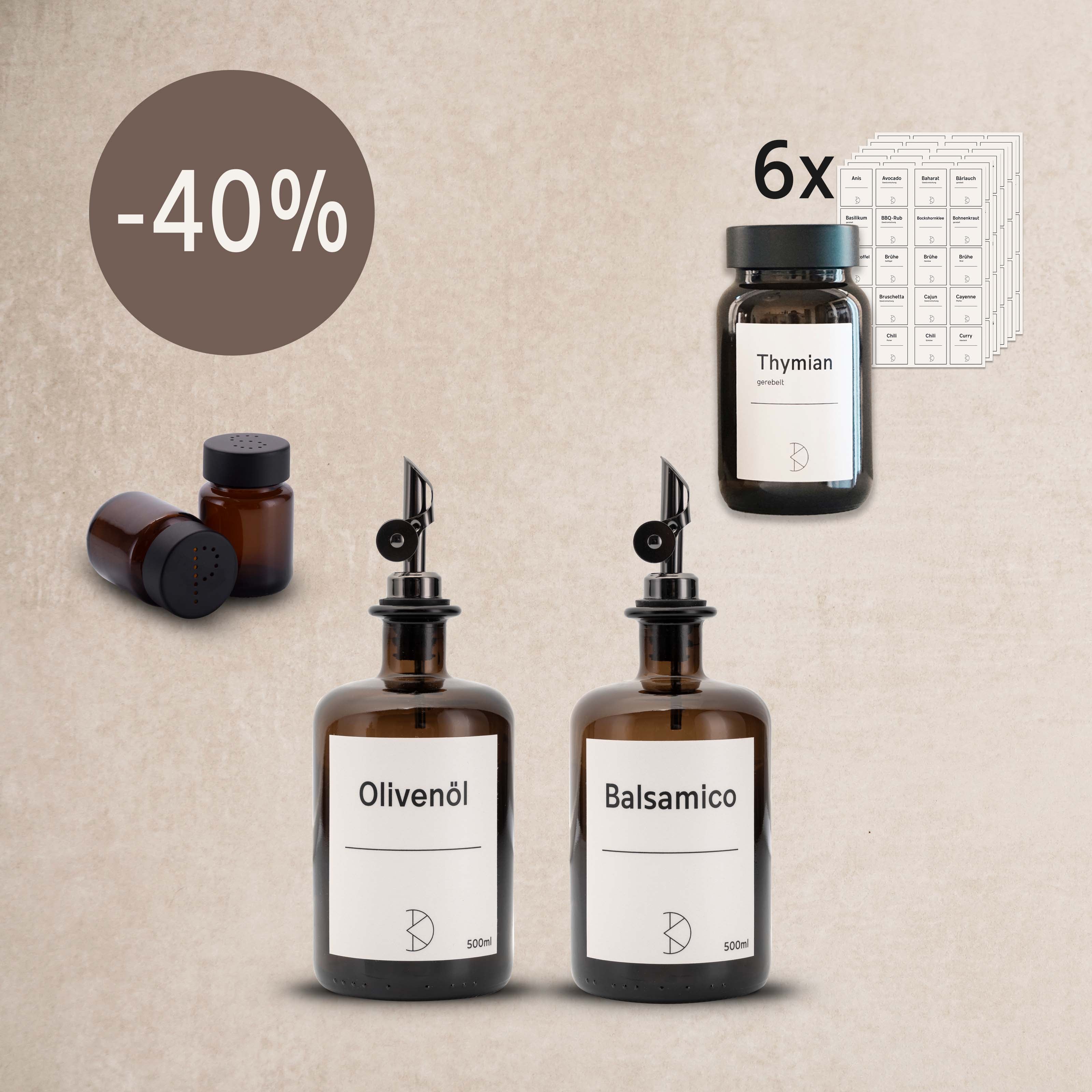 Premium Gourmet Set: Ölflaschen & Streuer für stilvolle Küchenordnung
