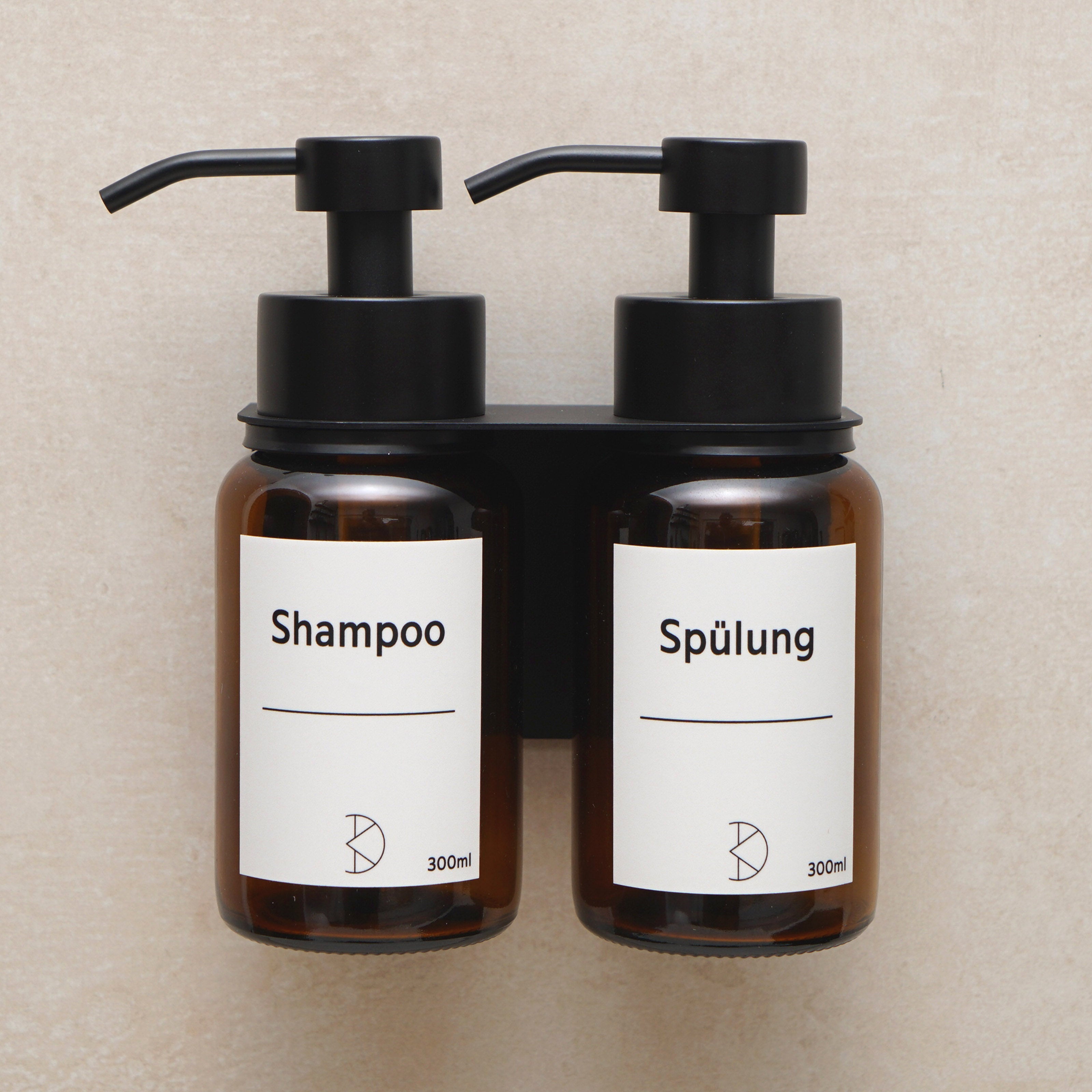 Wand-Seifenspender Set: Braunglas & Edelstahl – Stilvolle Ordnung ohne Bohren