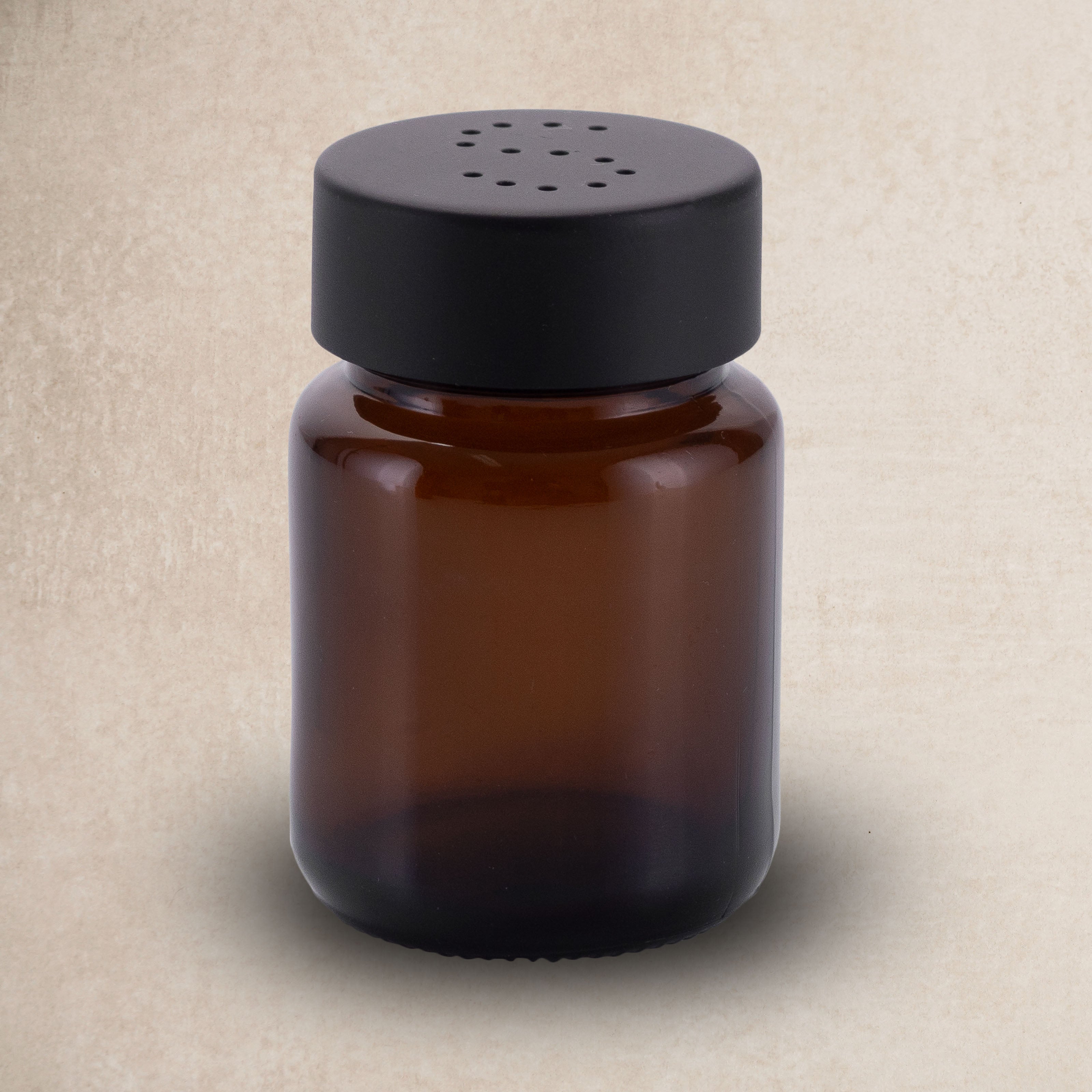 Salz- und Pfefferstreuer aus Braunglas mit Edelstahl-Deckel - Koffs Design